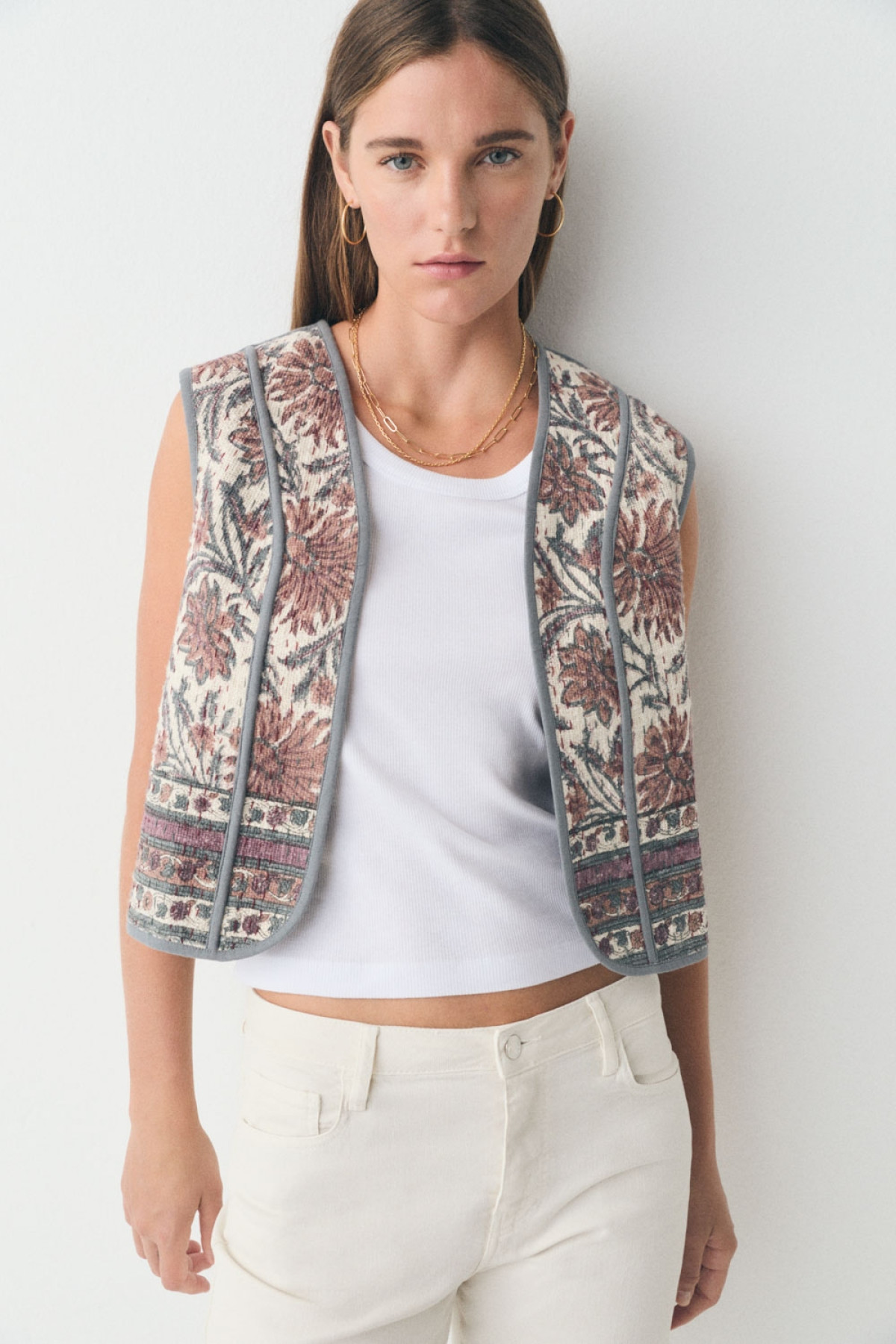 ESE O ESE GILET KILIM SANS MANCHES MOTIF FLORAL