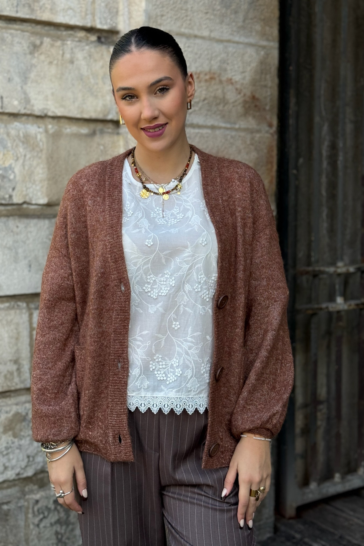 gilet cream blues cardigan 10614347 marron glacé gilet cream blues cardigan 10614347 marron glacé