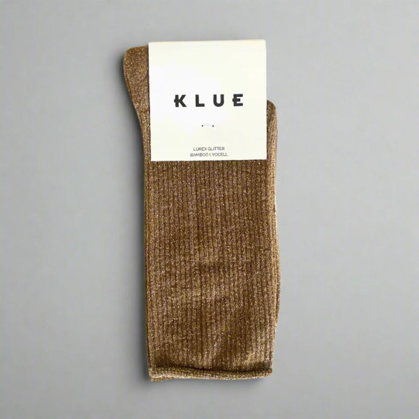 KLUE Chaussettes paillettes en Lyocell écologique Caramel