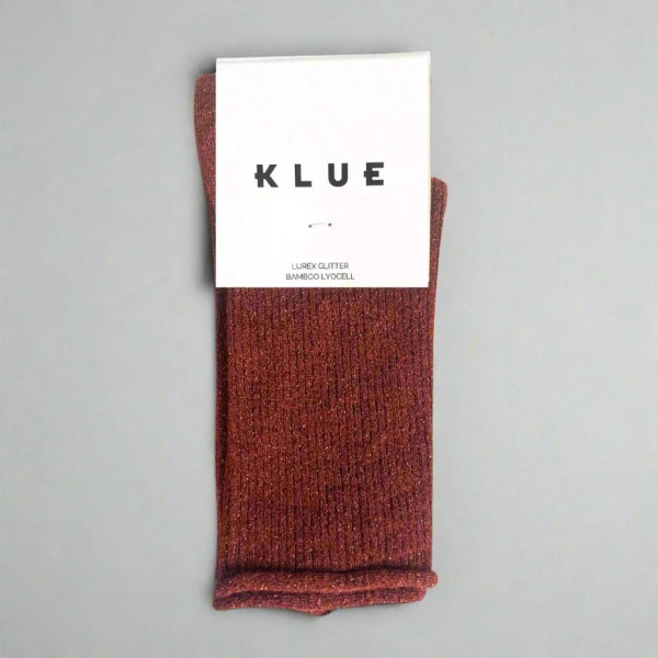 KLUE Chaussettes paillettes en Lyocell écologique Rouge