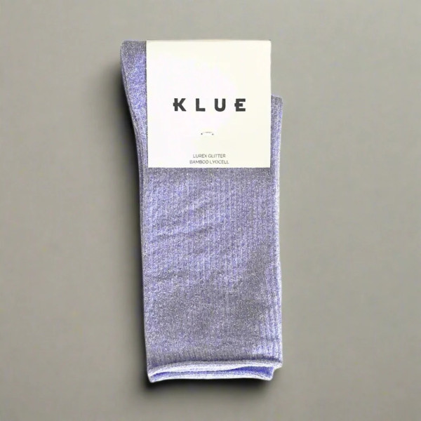 KLUE Chaussettes paillettes en Lyocell écologique Violet clair