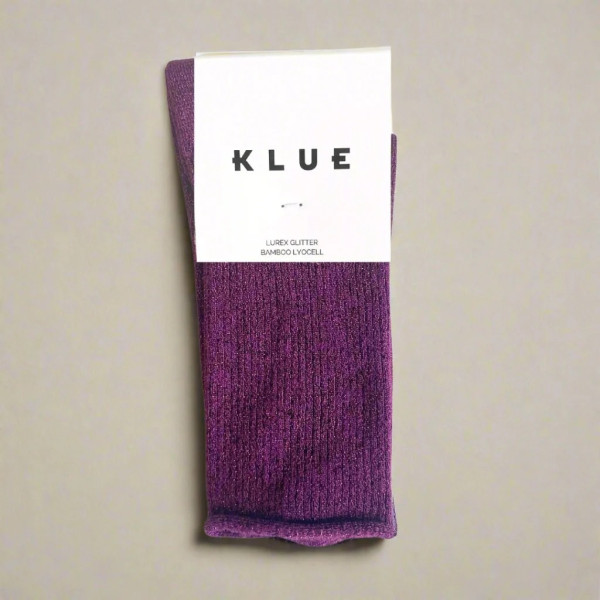 KLUE Chaussettes paillettes en Lyocell écologique Violette