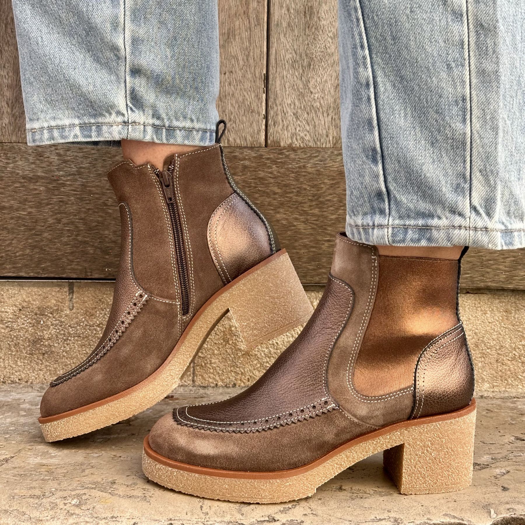 mkd bottine elvira crute a380 bronce -olive mkd bottine elvira crute a380 bronce -olive