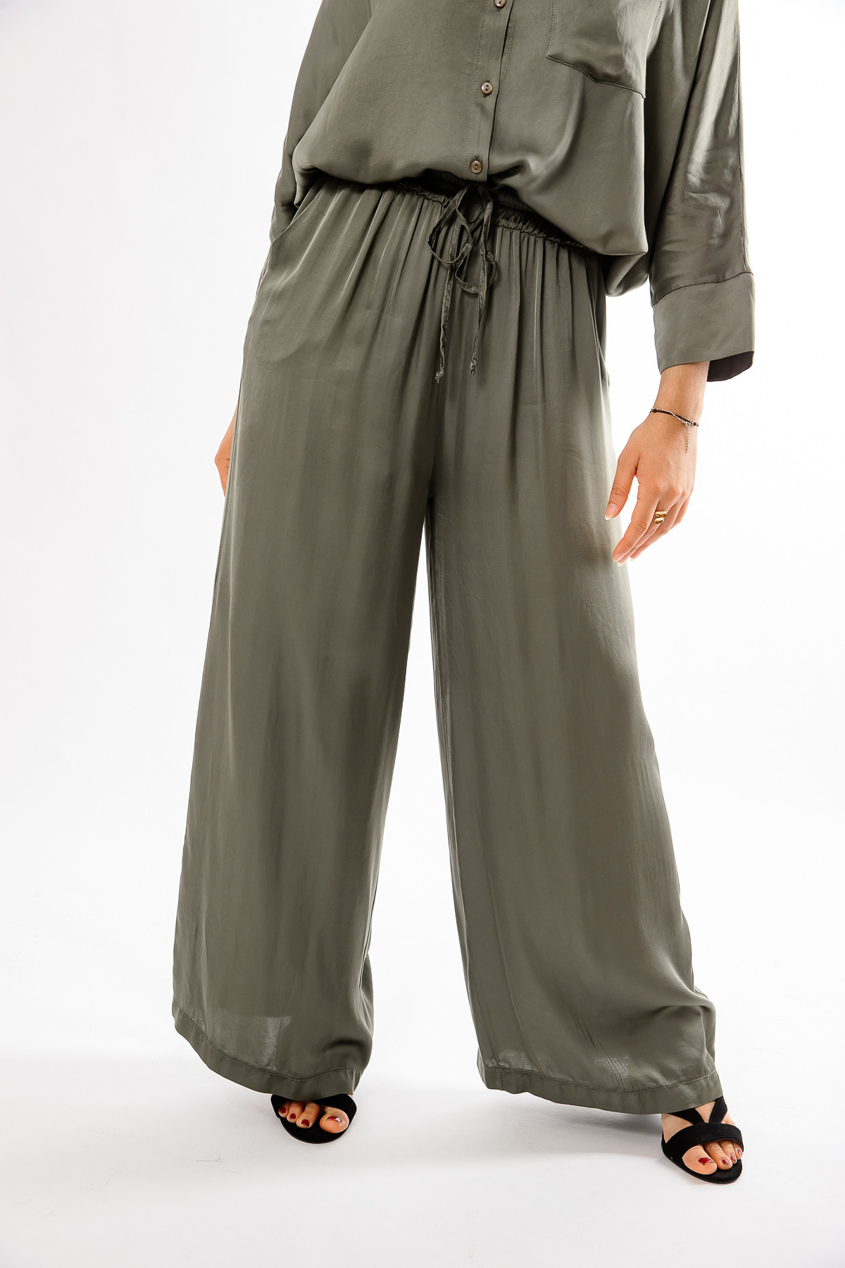 pantalon pako litto SILKY TOUCH AMPLE kaki PTL3714