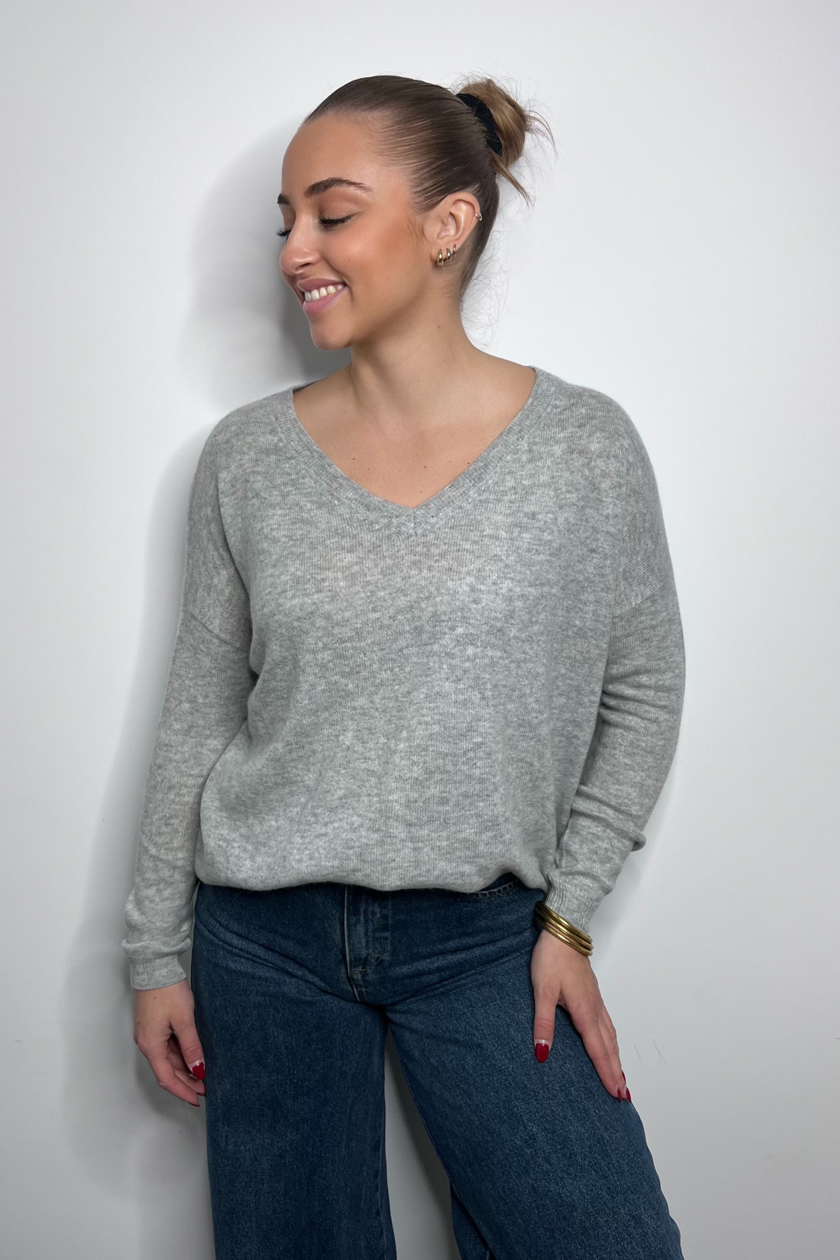 pull en cachemire chummy ultra doux gris clair pull en cachemire chummy ultra doux gris clair