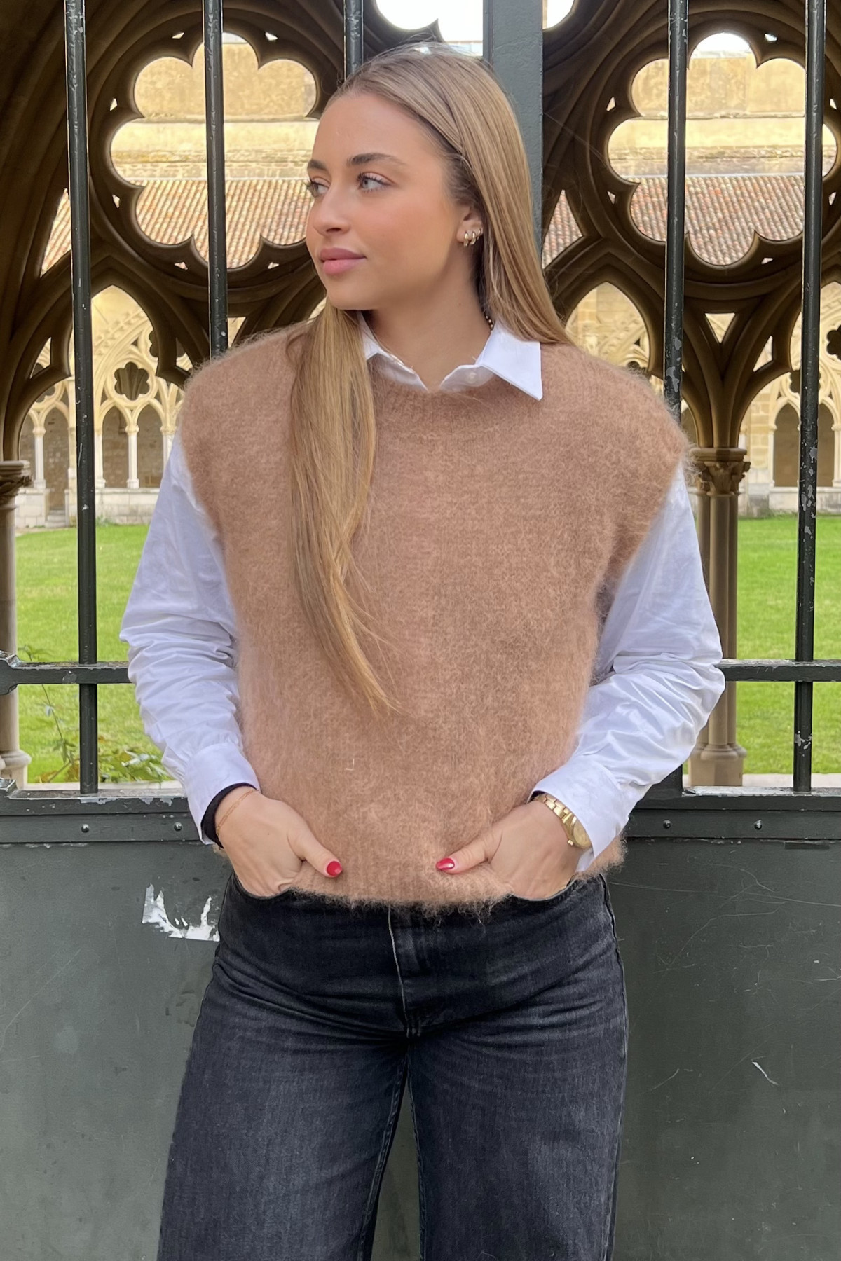 pull mohair sans manches chummy camel pull mohair sans manches chummy camel