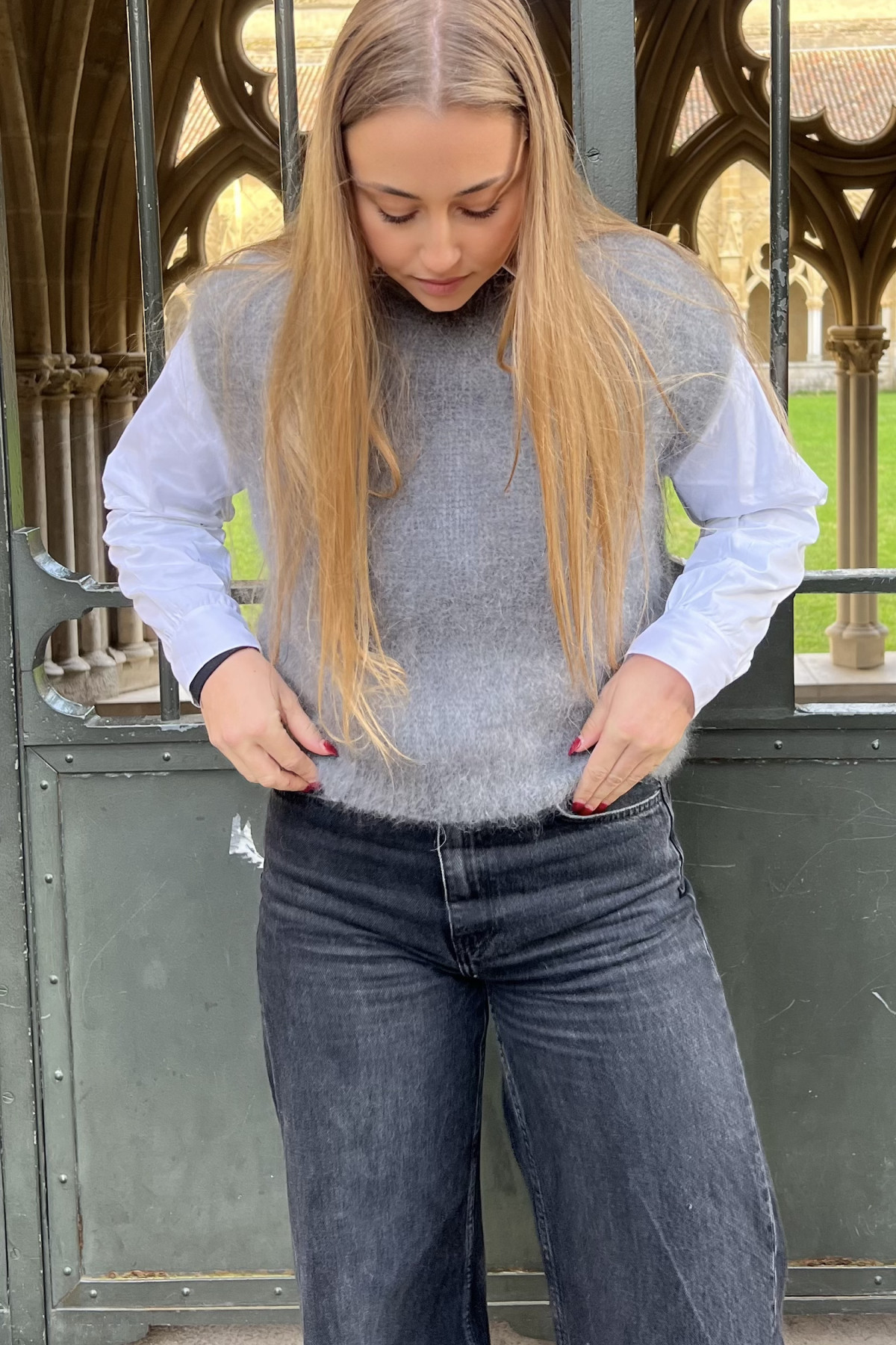 pull mohair sans manches chummy gris clair pull mohair sans manches chummy gris clair