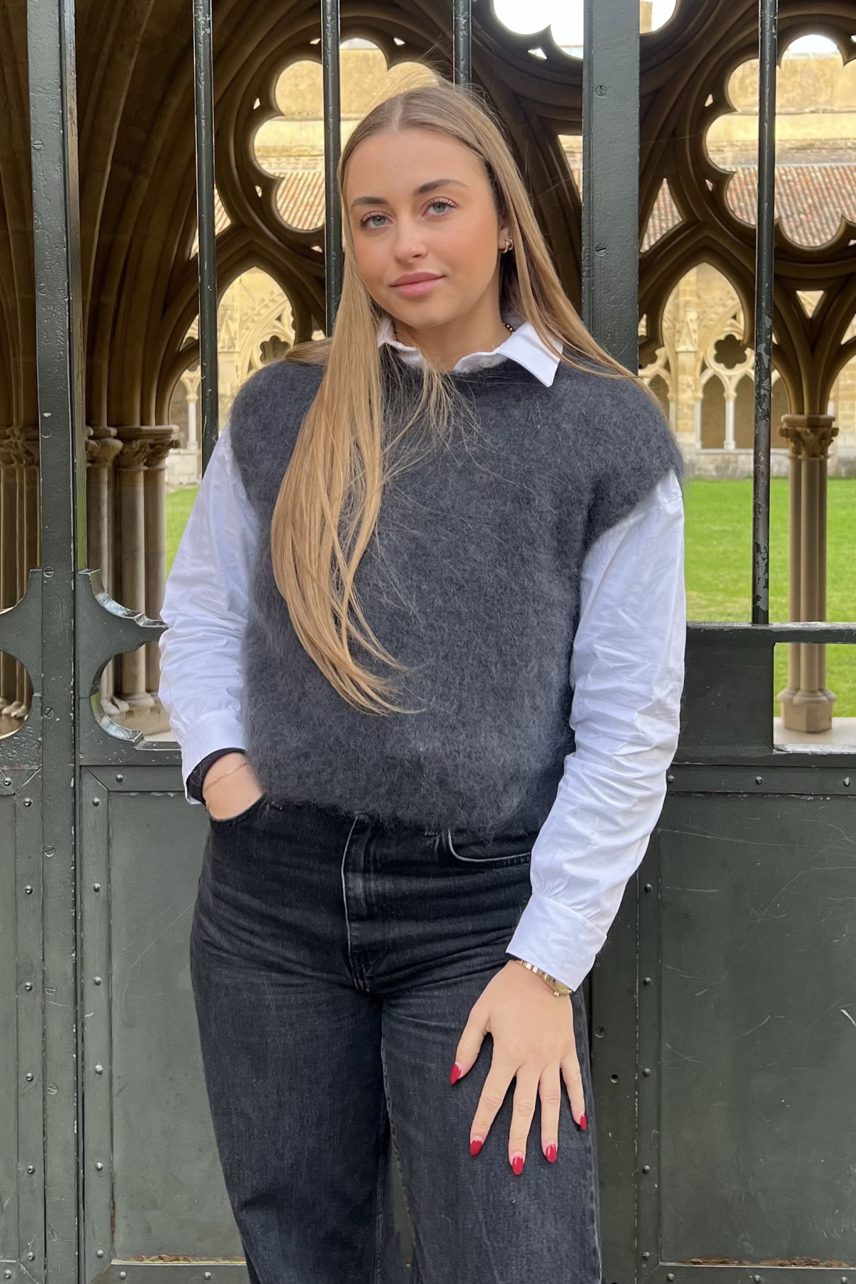 pull mohair sans manches chummy gris foncé pull mohair sans manches chummy gris foncé