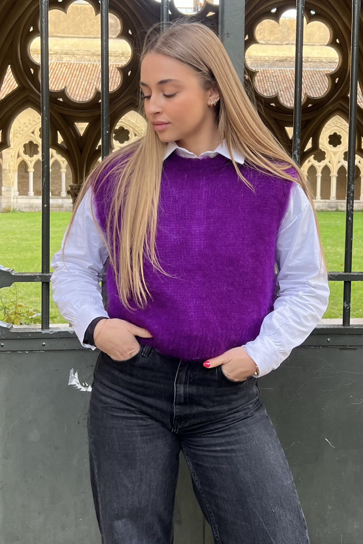 pull mohair sans manches chummy mauve pull mohair sans manches chummy mauve