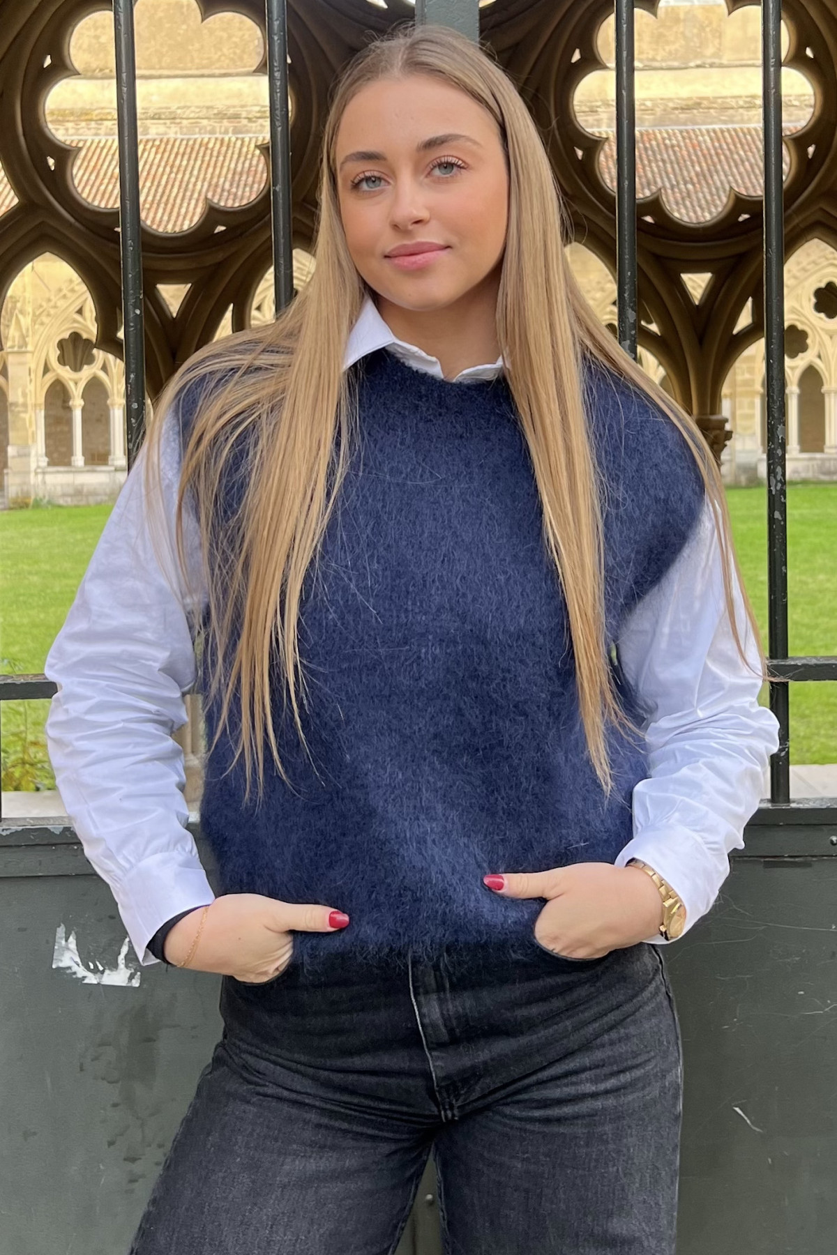 pull mohair sans manches chummy bleu marine pull mohair sans manches chummy bleu marine