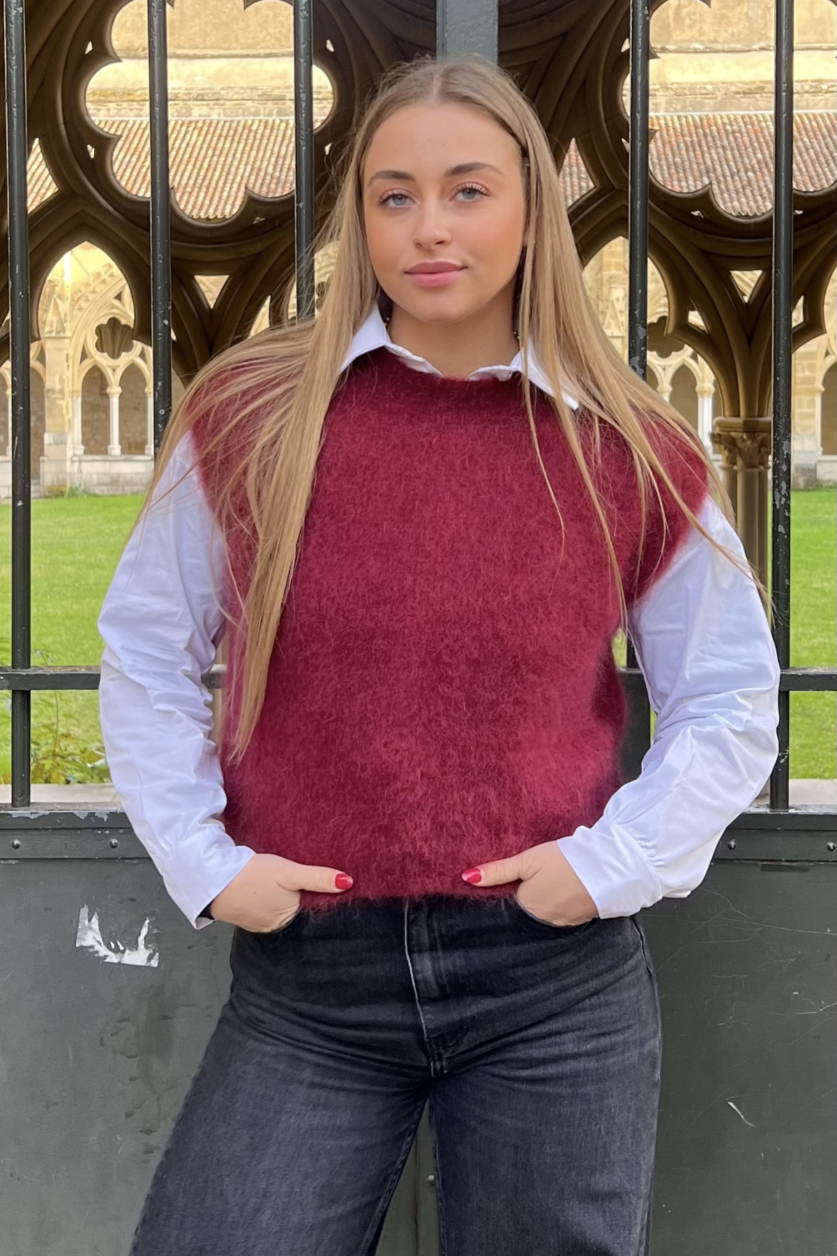 pull mohair sans manches chummy rouge bordeaux pull mohair sans manches chummy rouge bordeaux