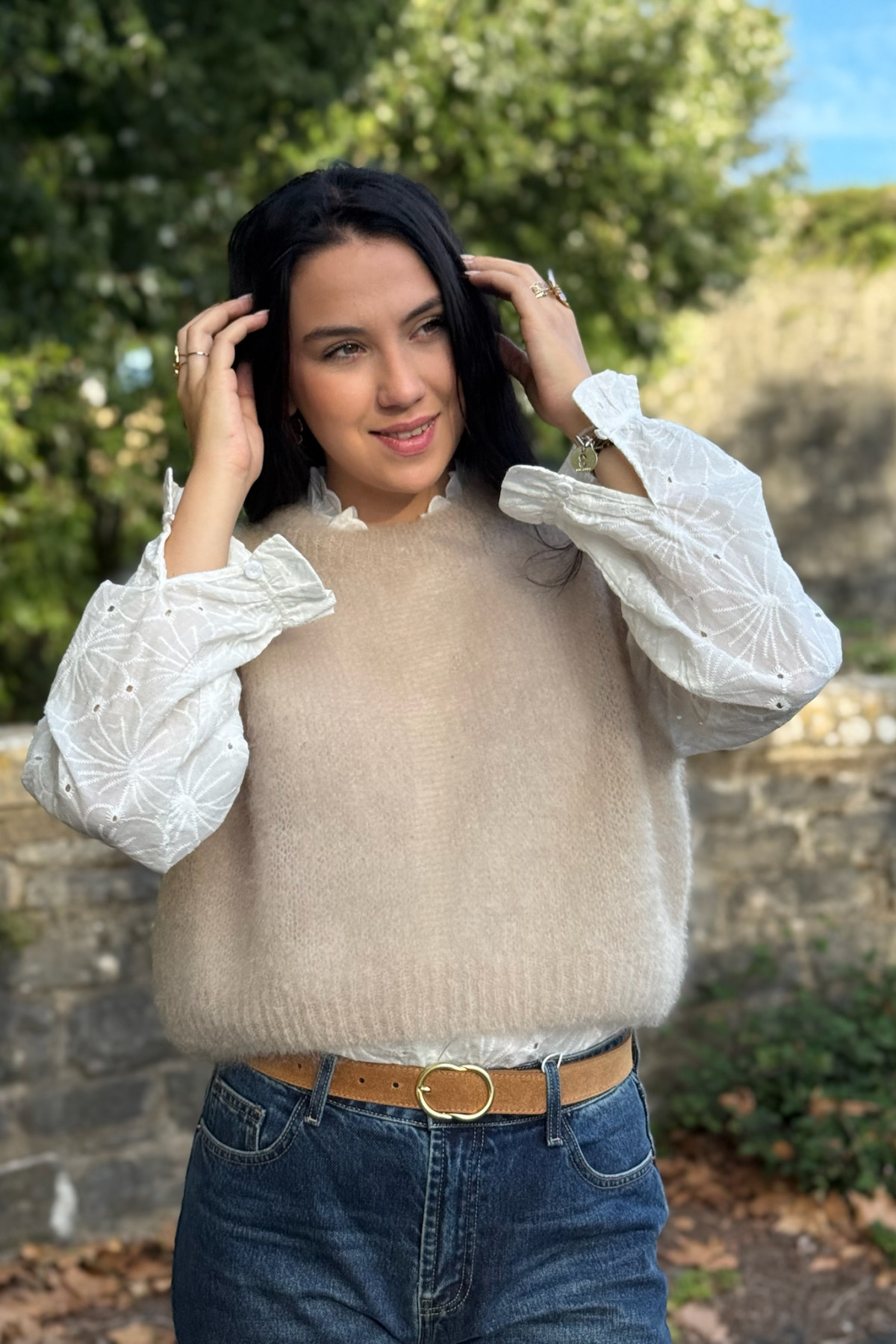 pull sans manches beige 210 mohair pull sans manches beige 210 mohair