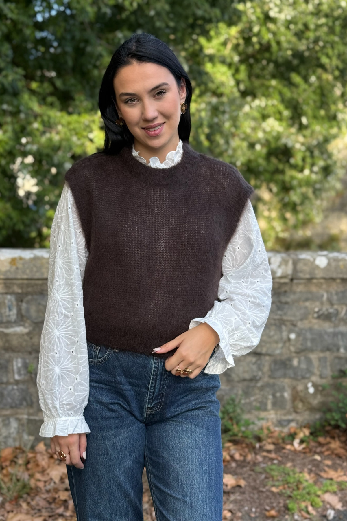 pull sans manches en mohair 210 marron pull sans manches en mohair 210 marron