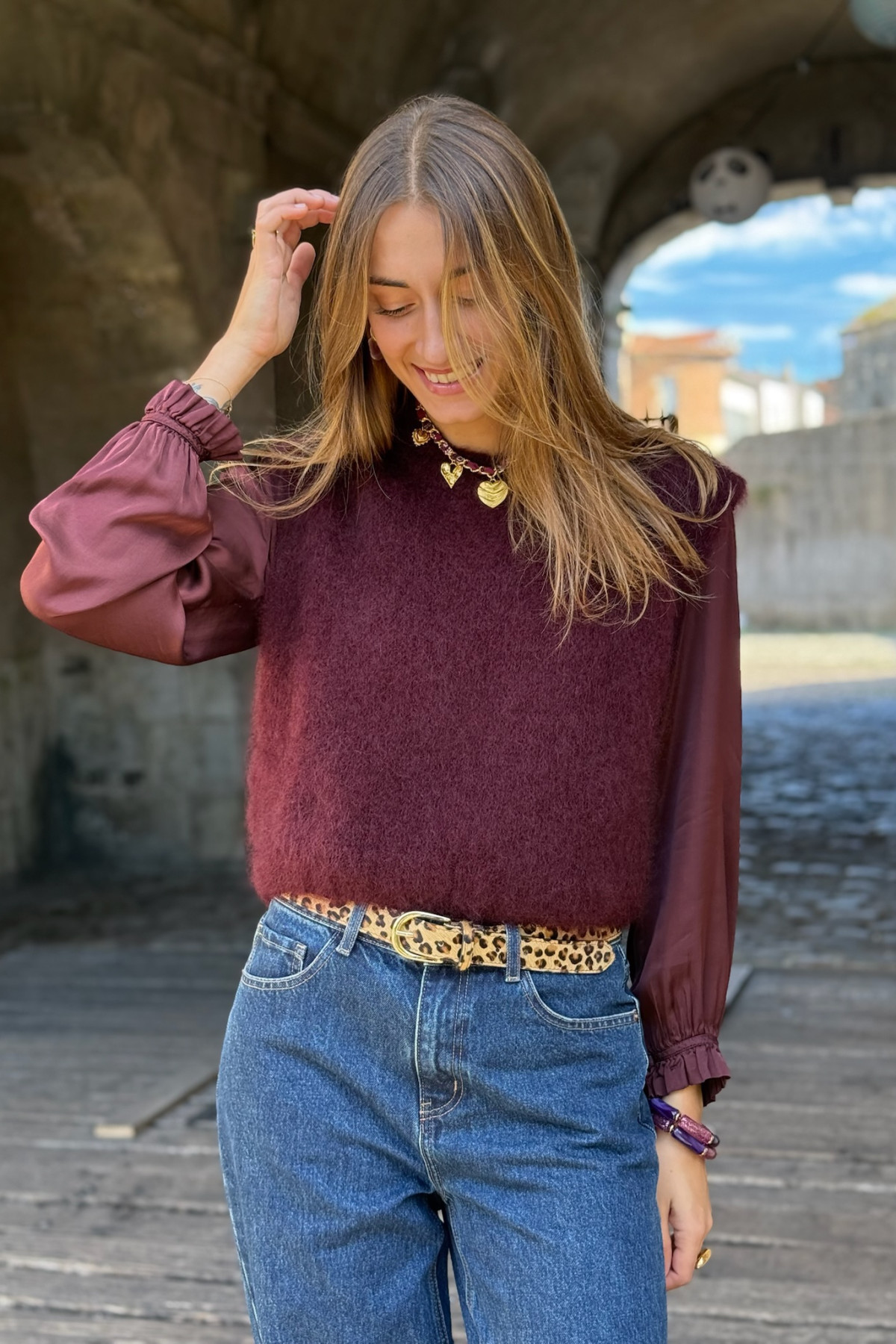pull sans manches en mohair bordeaux intuition latelier parisien 210 pull sans manches en mohair bordeaux intuition latelier parisien 210