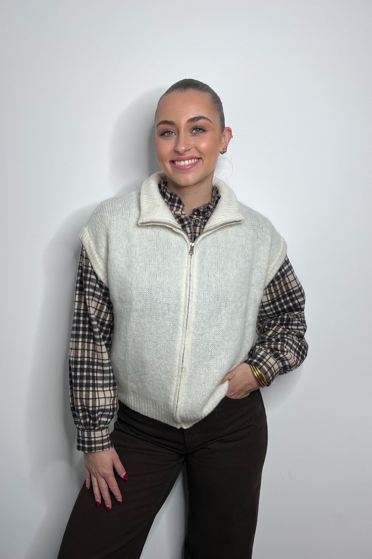 pull sans manches intuition blanc cassé 672507 pull sans manches intuition blanc cassé 672507