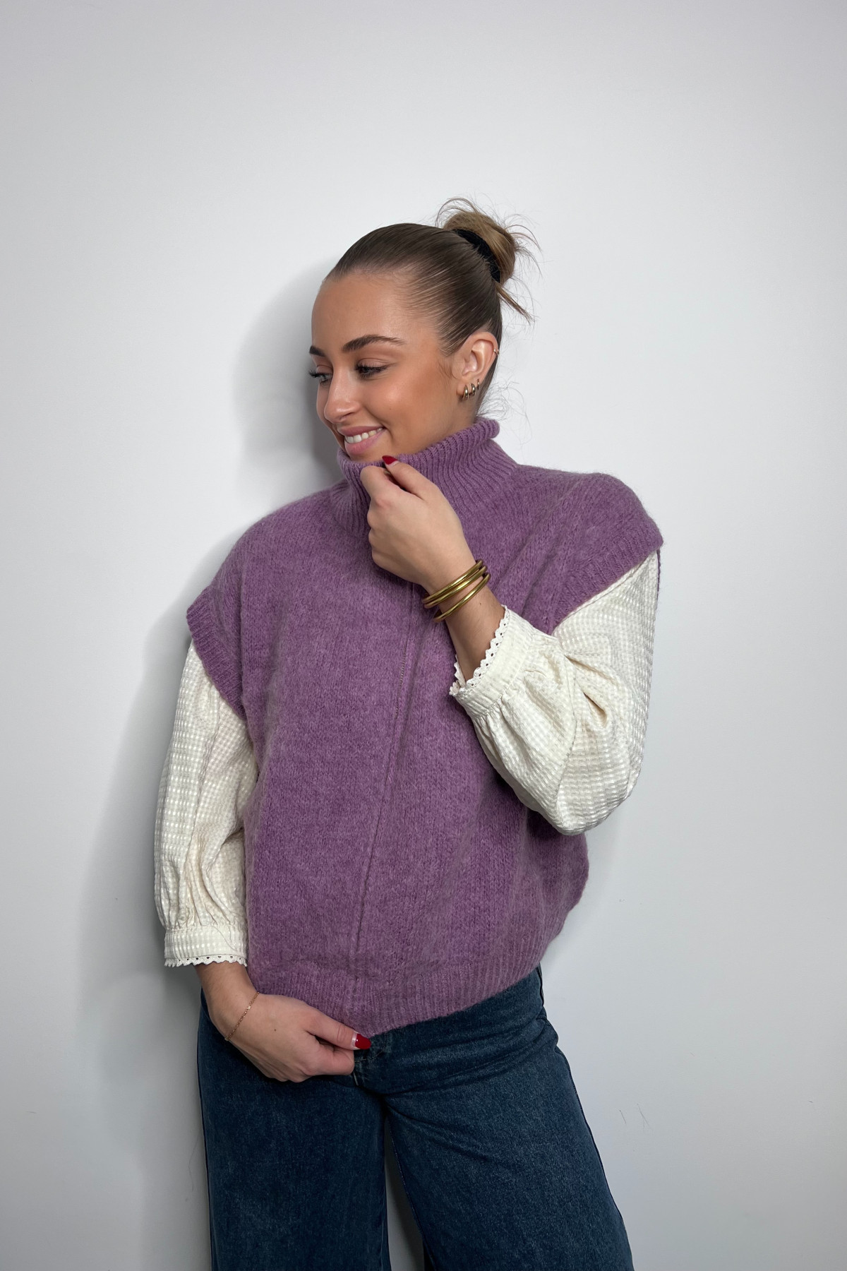 pull sans manches intuition lilas 672507 pull sans manches intuition lilas 672507