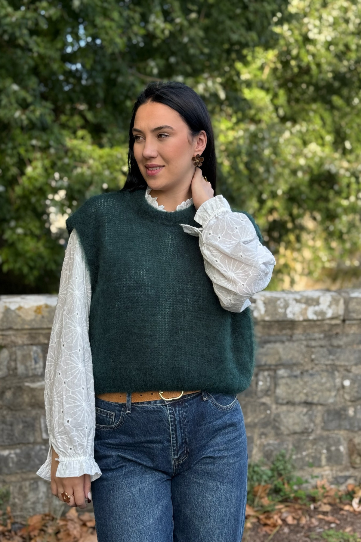 pull sans manches mohair vert sapin 210 pull sans manches mohair vert sapin 210